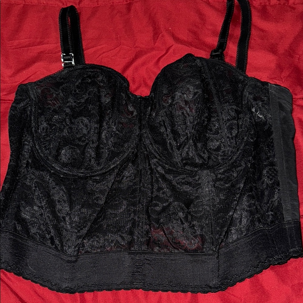 Goddess Black Lace Bustier with Structured Support
